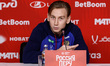 Nail Umyarov of Russia talks to the media during press conference ahead of the internation...