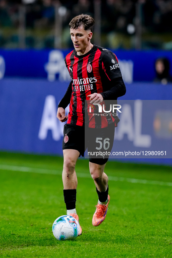 Alexis Saelemaekers of AC Milan in action during the Serie A Enilive match between Parma Calcio 1903 and  AC Milan  at Stadio Ennio Tardini... by Giuseppe Maffia/NurPhoto