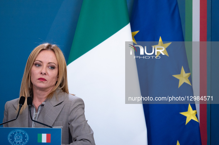 Edi Rama And Giorgia Meloni At Italy-Albania Summit In Rome 