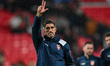 Manager Veljko Paunovic of Serbia gestures after the final whistle during the FIFA World C...