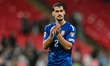 Ognjen Mimovic from Serbia applauds fans during the FIFA World Cup Group F Qualifying matc...