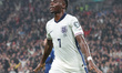 Bukayo Saka of Arsenal and England celebrates his goal during the FIFA World Cup Qualifier...