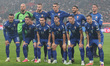 The Serbia team poses for a photo before kickoff during the FIFA World Cup Qualifier Group...