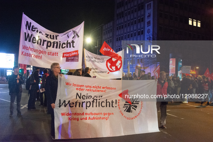 Protest Against Compulsory Military Recruitment In Cologne