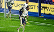 Divin Mubama of England points as he celebrates the goal during the UEFA Under 21 Champion...