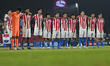 Starting players of Paraguay line up prior to the FIFA U-17 World Cup Qatar 2025 Round of...