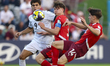 Zufferey Gil of Switzerland and Hamza Abdelkarim of Egypt play during the FIFA U-17 World...