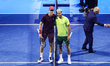 Carlos Alcaraz of Spain poses with Jannik Sinner of Italy in the Final Men's Singles Round...