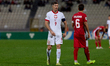 Robert Lewandowski, captain of Poland, gestures during the FIFA World Cup 26 UEFA European...