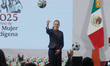 Mexico's President Claudia Sheinbaum Pardo speaks about the programs for the FIFA World Cu...
