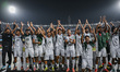 Bangladeshi players celebrate after winning the match during the third round of the Asian...