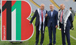 Jibril Rajoub, President of the Palestinian Football Federation, alongside Amani Hashim, P...
