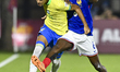 Pietro Tavares of Brazil and Abdoulaye Camara of France are in action during the FIFA U-17...