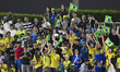Fans of Brazil cheer during the FIFA U-17 World Cup Qatar 2025 Round of 16 match between B...