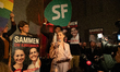 Sisse Marie Welling, the Green Left's Lord Mayor candidate in Copenhagen, gives a speech d...