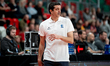Georgios Palalas, head coach of the Cyprus national team, is seen during the FIBA Women's...