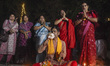 Hindu devotees perform the Ganga Aarti ritual at the Ramna Kali Temple in Dhaka, Banglades...