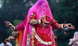 Women perform during the 'Ghoomar Festival 2025' in Ajmer, Rajasthan, India, on November 1...