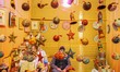 Christmas ornaments made of papier-mache are on display during the 'Know Your Artisan' exh...