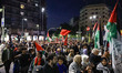 Demonstrators participate in the demonstration in support of Palestine, Freedom Flotilla C...