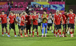 Austria players celebrate victory after the FIFA U-17 World Cup Qatar 2025 Quarter-final m...
