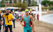 Burak Cagdas of Turkey competes in the Elite Men's race at the 2025 Europe Triathlon Cup A...