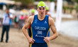 Andreas Carlsson of Sweden competes in the Elite Men's race at the 2025 Europe Triathlon C...