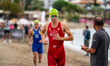 Thomas Beauvir of Switzerland competes in the Elite Men's race at the 2025 Europe Triathlo...