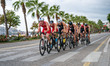 Athletes compete during the Elite Men's race at the 2025 Europe Triathlon Cup Alanya in An...