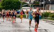 Sergiy Polikarpenko of Italy competes in the Elite Men's race at the 2025 Europe Triathlon...