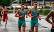 Burak Cagdas of Turkey and Taha Eren Cosgun of Turkey participate in the Elite Men's race...