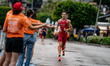 Julian Piller of Austria competes in the Elite Men's race at the 2025 Europe Triathlon Cup...