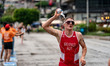 Florian Barenthaler of Austria competes in the Elite Men's race at the 2025 Europe Triathl...