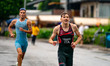 Sergiy Polikarpenko of Italy competes in the Elite Men's race at the 2025 Europe Triathlon...