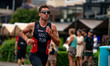 Emir Araci of Turkey competes in the Elite Men's race at the 2025 Europe Triathlon Cup Ala...