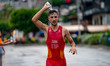 Antoni Juan Pol of Spain competes in the Elite Men's race at the 2025 Europe Triathlon Cup...