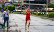 Quentin Pennone of Switzerland competes in the Elite Men's race at the 2025 Europe Triathl...