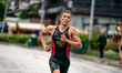 Fiorenzo Angelini of Italy competes in the Elite Men's race at the 2025 Europe Triathlon C...