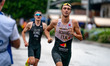 Simeone Romano of Italy competes in the Elite Men's race at the 2025 Europe Triathlon Cup...