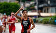 Siwar Kool of the Netherlands competes in the Elite Men's race at the 2025 Europe Triathlo...