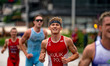 Kamil Kulik of Poland competes in the Elite Men's race at the 2025 Europe Triathlon Cup Al...