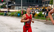Simeon Bobekov of Bulgaria competes in the Elite Men's race at the 2025 Europe Triathlon C...