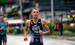 Anton Serieys of France competes in the Elite Men's race at the 2025 Europe Triathlon Cup...