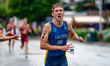 Andreas Carlsson of Sweden competes in the Elite Men's race at the 2025 Europe Triathlon C...