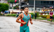 Burak Cagdas of Turkey competes in the Elite Men's race at the 2025 Europe Triathlon Cup A...