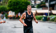Daniil Babanschi of Moldova competes in the Elite Men's race at the 2025 Europe Triathlon...