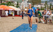 Mathilde Gautier of France competes in the Elite Women's race at the 2025 Europe Triathlon...