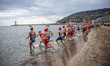 Athletes compete during the Elite Women's race at the 2025 Europe Triathlon Cup Alanya in...