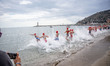 Athletes compete during the Elite Women's race at the 2025 Europe Triathlon Cup Alanya in...