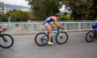 Marie Wattiez competes in the Elite Women's race at the 2025 Europe Triathlon Cup Alanya i...
